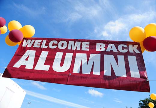 Welcome Back Alumni banner